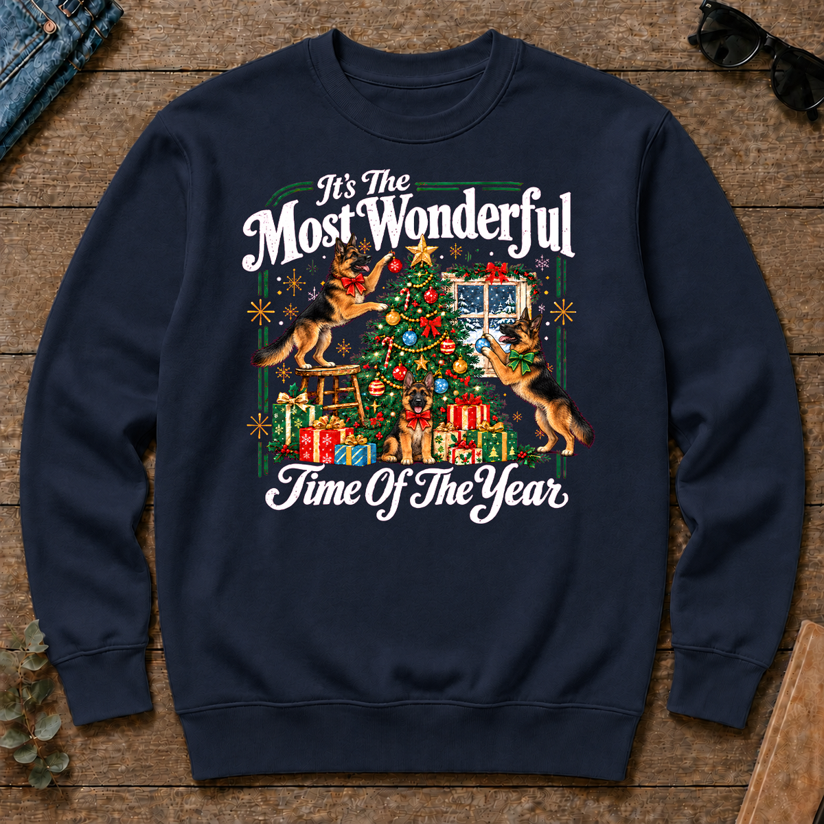 Wonderful Christmas German Shepherd - navy - CS2D-Navy