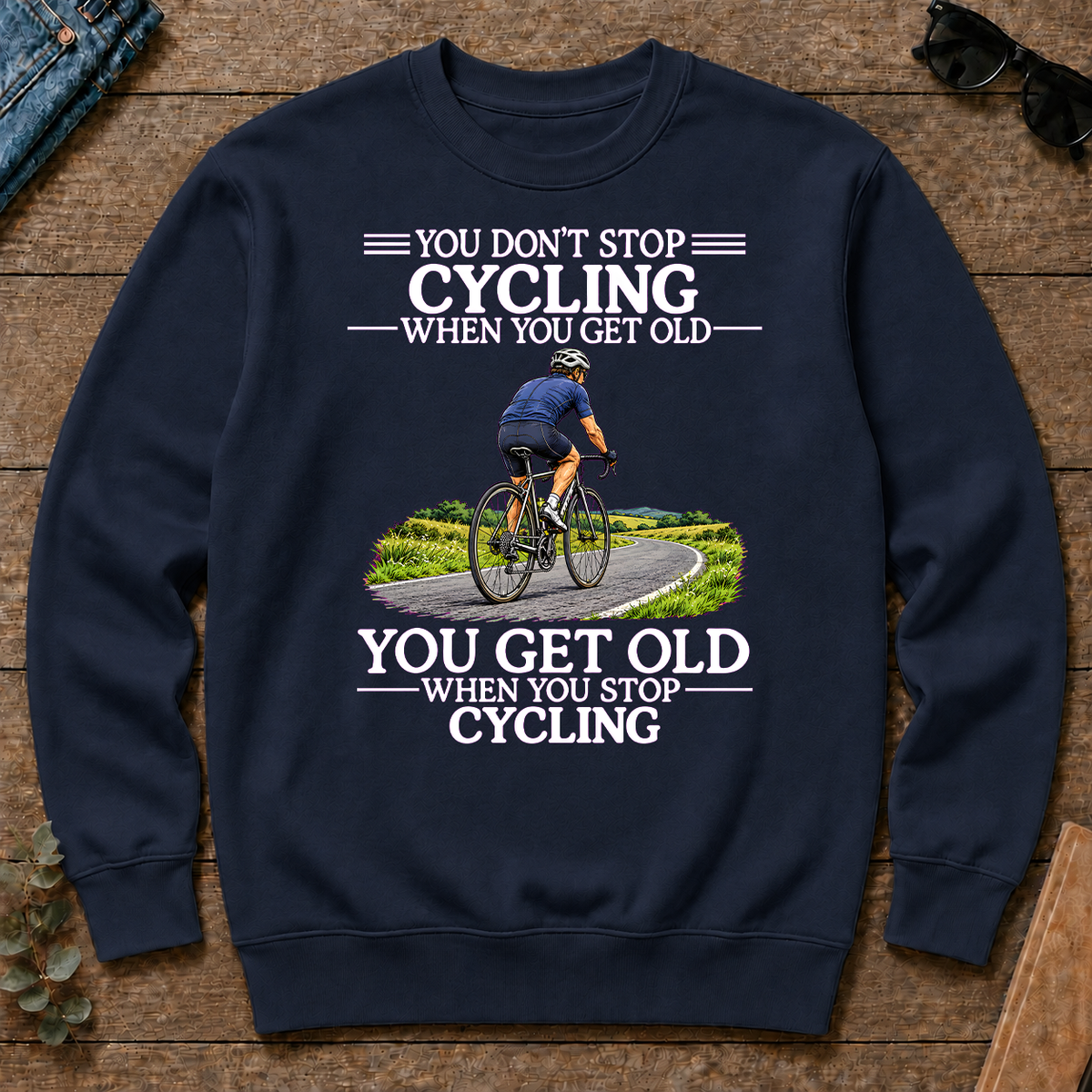 Old Man Don't Stop Cycling - navy - CS2D-Navy