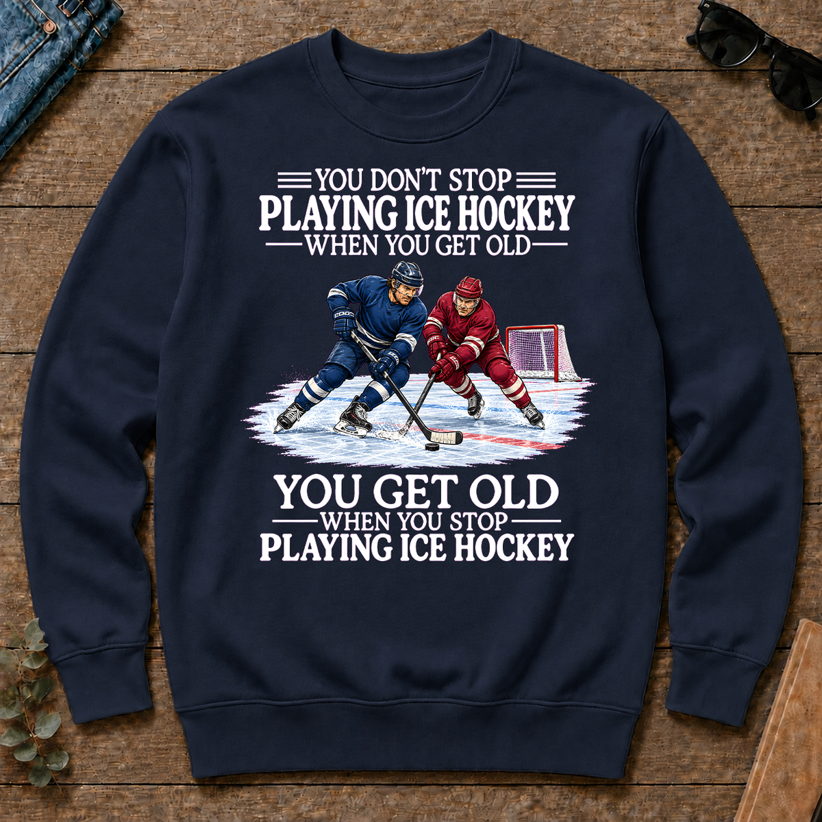 Old Man Don't Stop Ice Hockey - navy - CS2D-Navy