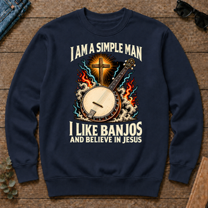 I Like Banjos & Believe In Jesus - navy - CS2D-Navy