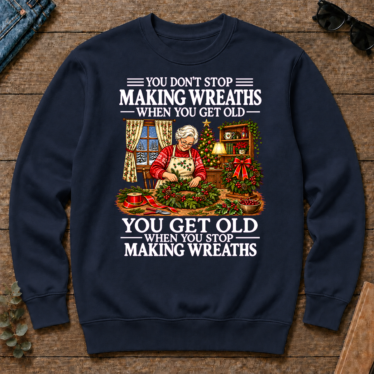 Old Woman Don't Stop Making Wreaths - navy - CS2D-Navy