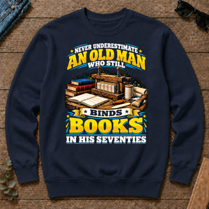 Yellow An Old Man Still Binds Book In His Seventies - navy - CS2D-Navy