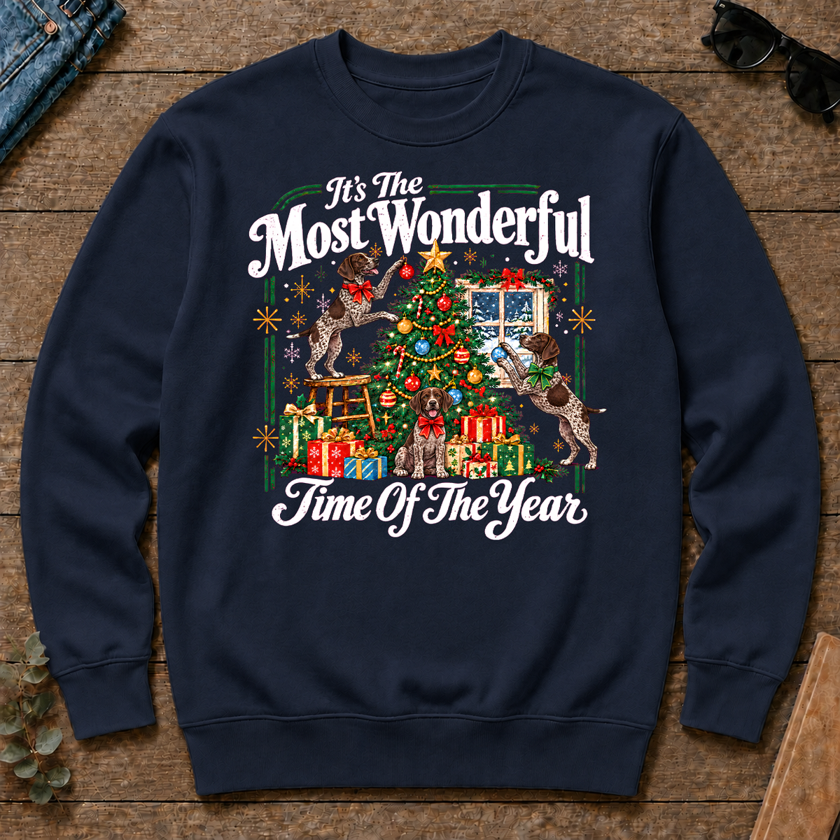 Wonderful Christmas German Shorthaired Pointer - navy - CS2D-Navy