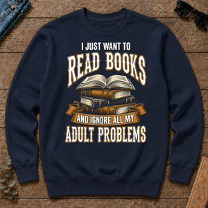 Vintage I Just Want To Read Books - navy - CS2D-Navy