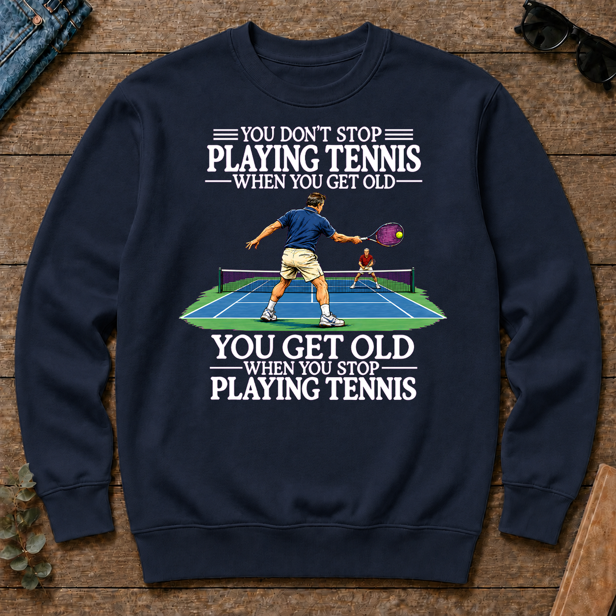 Old Man Don't Stop Tennis - navy - CS2D-Navy