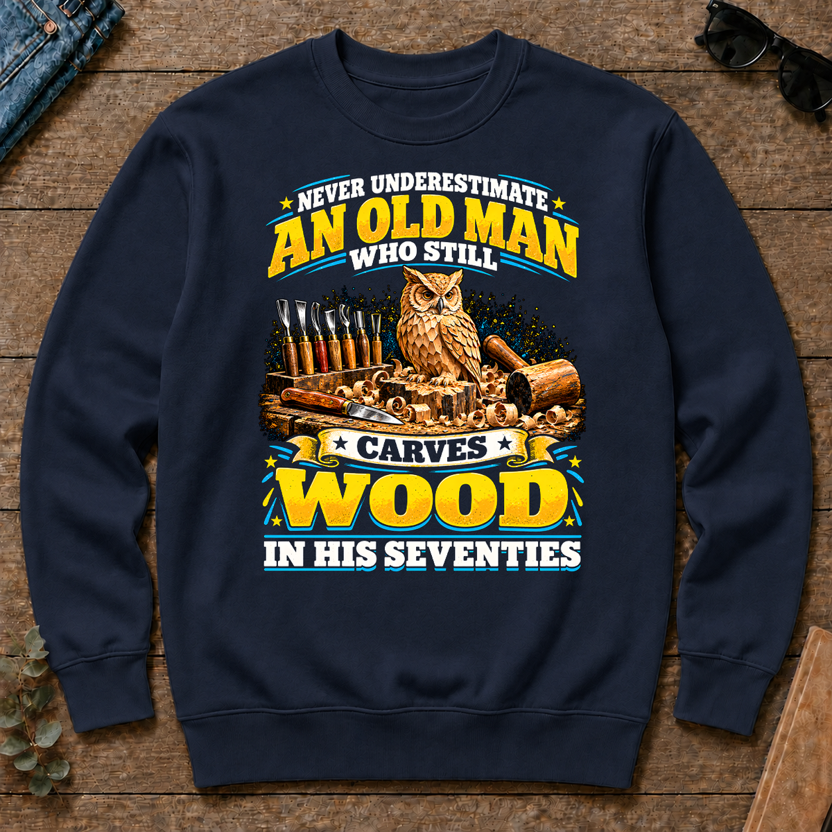 Yellow An Old Man Still Carves Wood In His Seventies - navy - CS2D-Navy