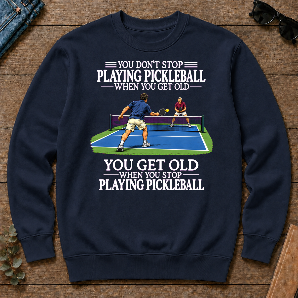 Old Man Don't Stop Pickleball - navy - CS2D-Navy