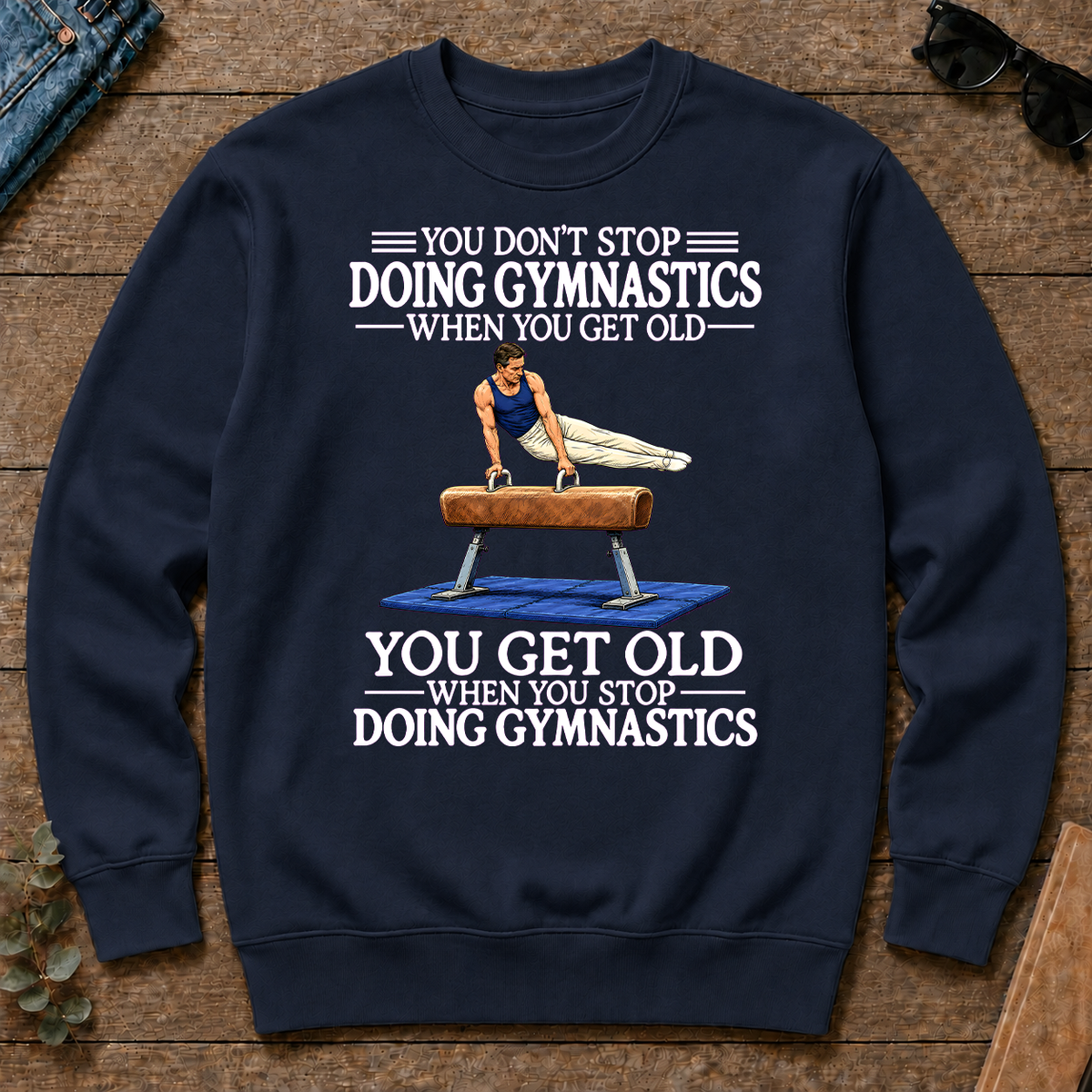 Old Man Don't Stop Gymnastics - navy - CS2D-Navy