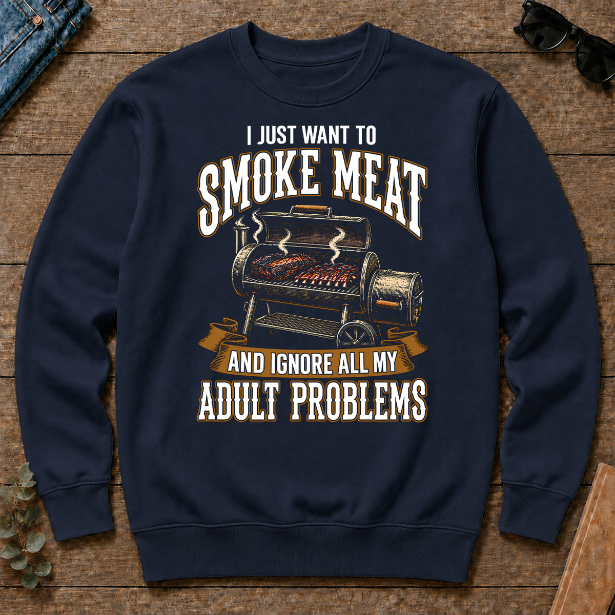 Vintage I Just Want To Smoke Meat - navy - CS2D-Navy