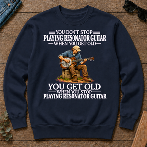 Old Man Don't Stop Playing Resonator Guitar - navy - CS2D-Navy