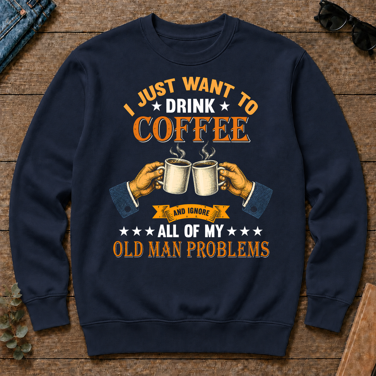 Vintage I Just Want To Drink Coffee - navy - CS2D-Navy