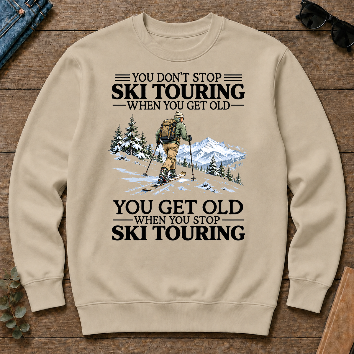 Don't Stop Ski Touring Vintage Art - sand - CS2D-Sand