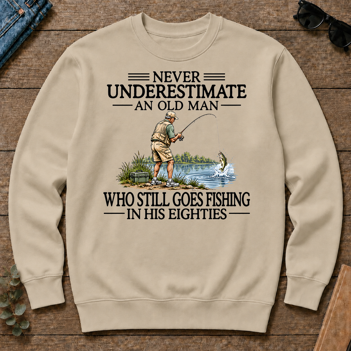 Never Underestimate An Old Man Fishing 80s - sand - CS2D-Sand