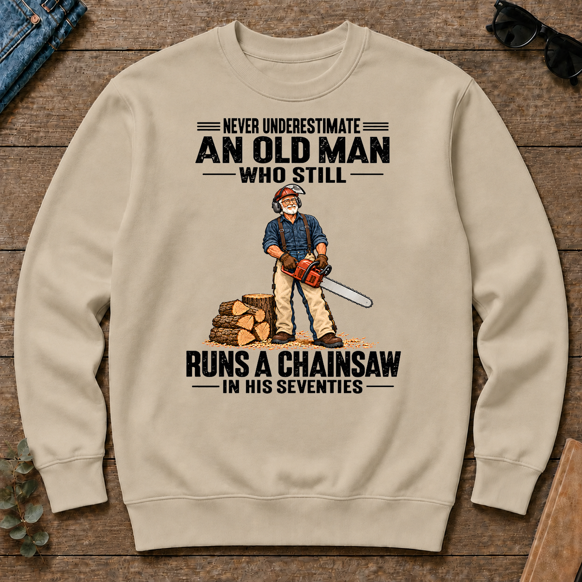 An Old Man Still Runs A Chainsaw In His 70s - sand - CS2D-Sand