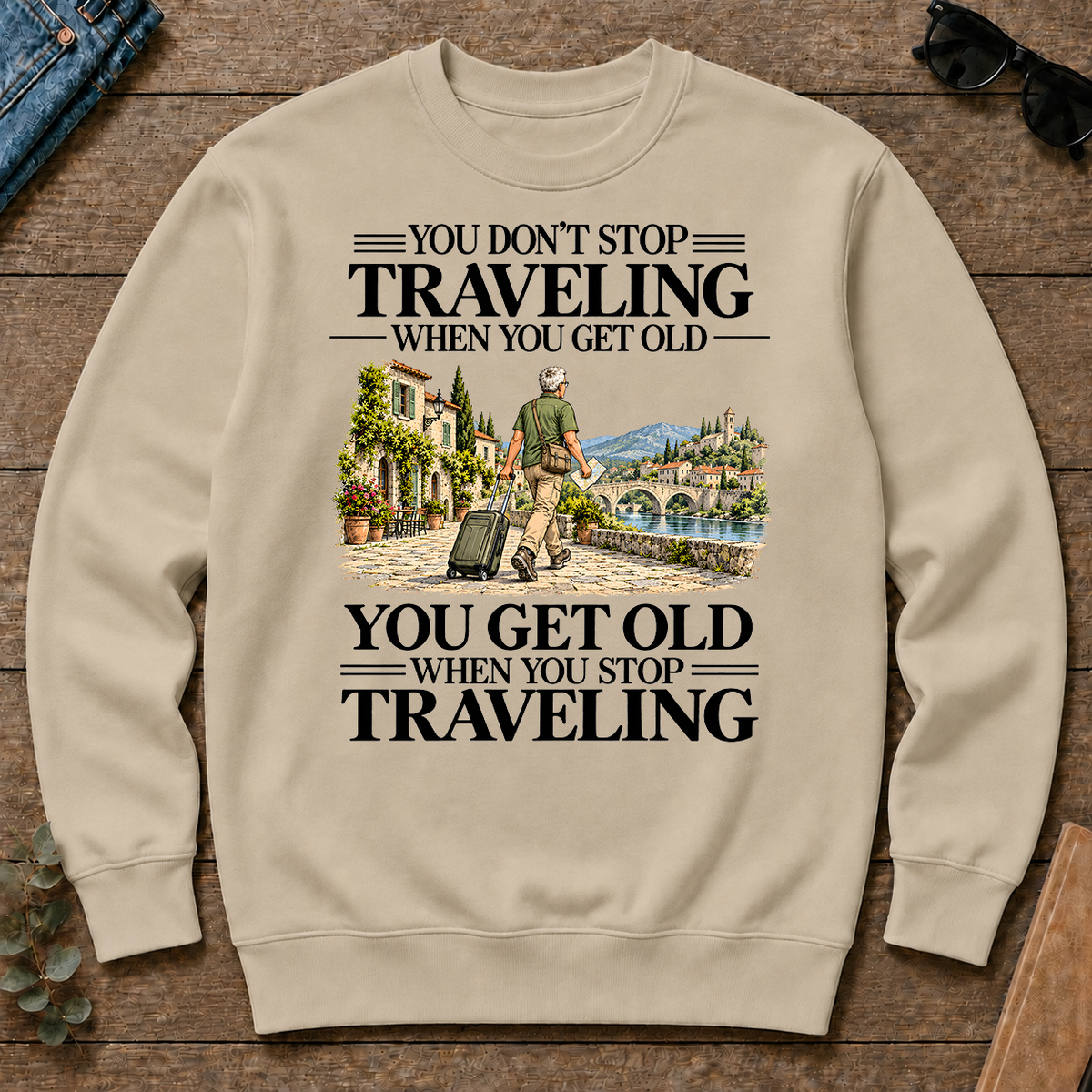 Don't Stop Traveling Vintage Art - sand - CS2D-Sand