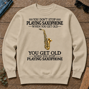 Don't Stop Playing Saxophone Vintage Art - sand - CS2D-Sand