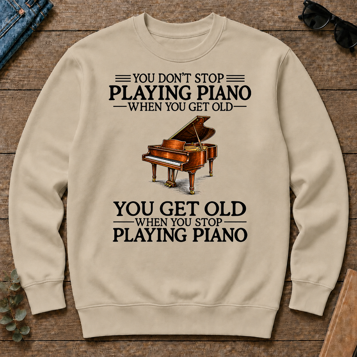 Don't Stop Playing Piano Vintage Art - sand - CS2D-Sand