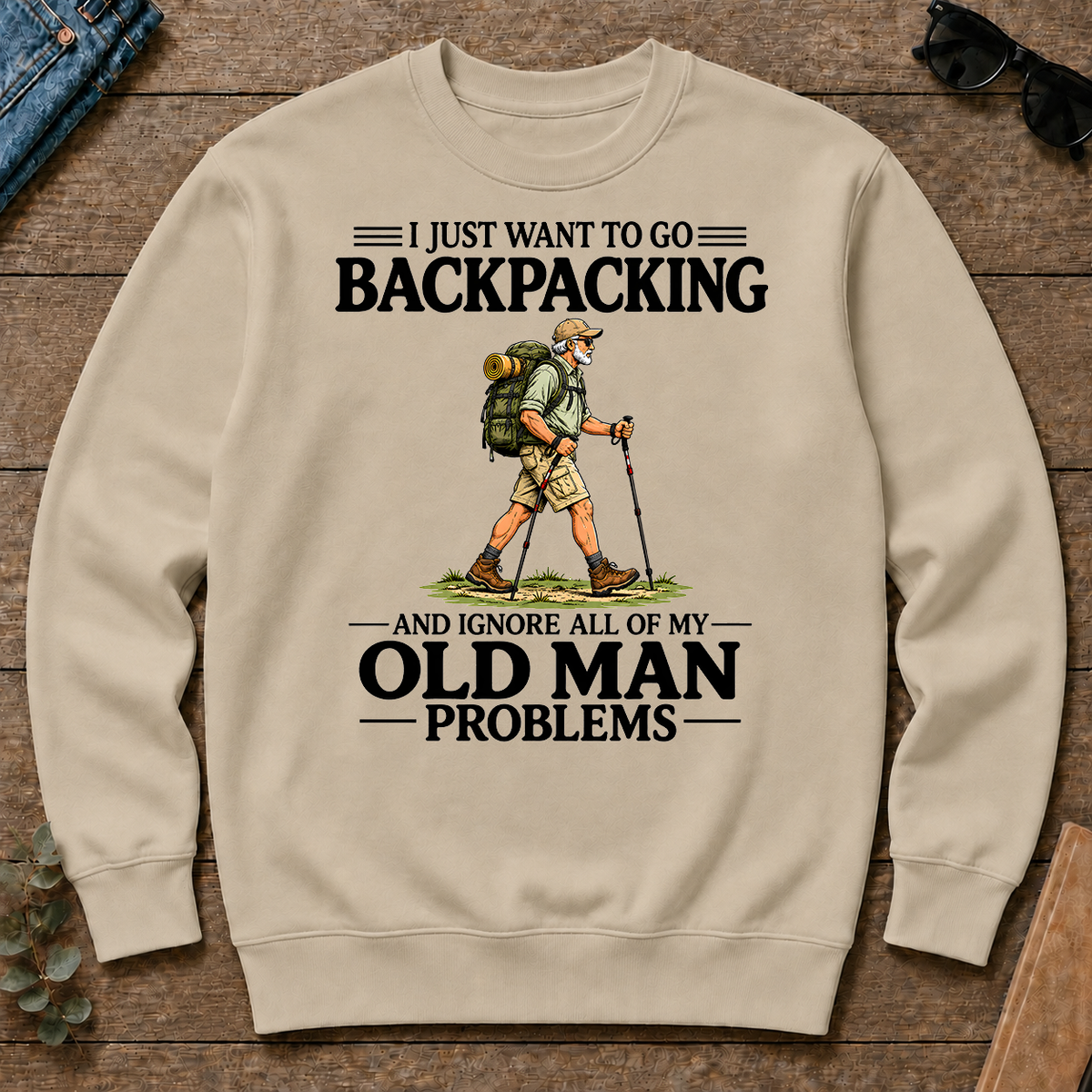 I Just Want To Go Backpacking Vintage - sand - CS2D-Sand