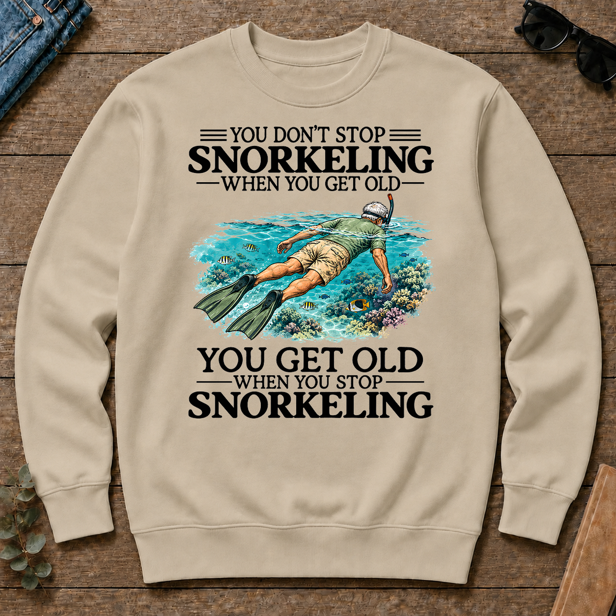 Don't Stop Snorkeling Vintage Art - sand - CS2D-Sand