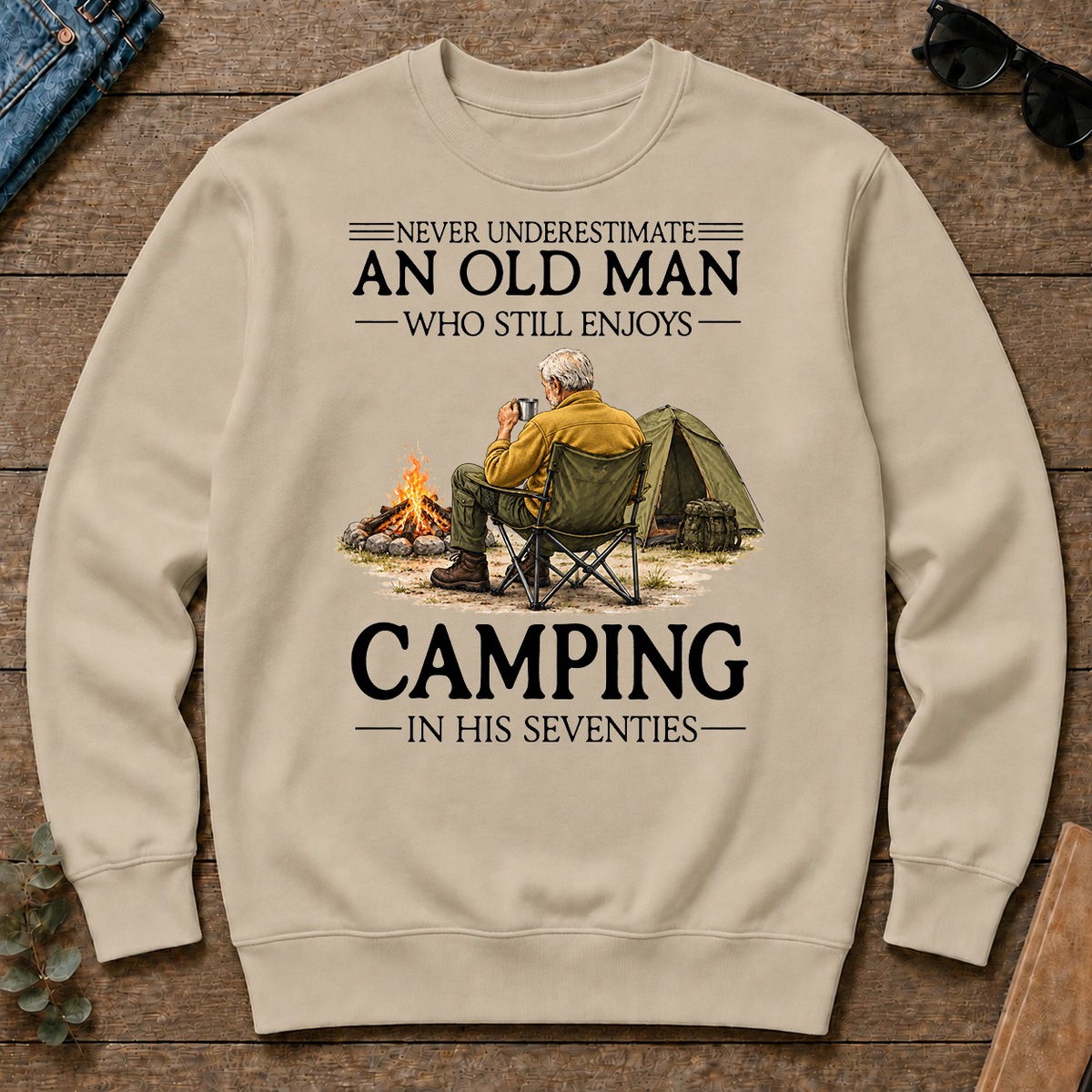 An Old Man Who Still Enjoys Camping In His Seventies - sand - CS2D-Sand