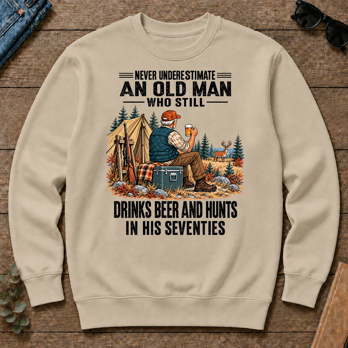 An Old Man Still Drinks Beer And Hunts In His 70s - sand - CS2D-Sand