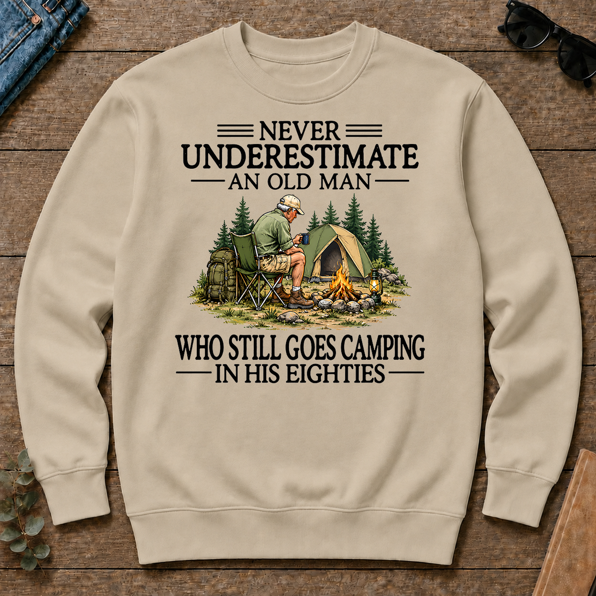 Never Underestimate An Old Man Camping 80s - sand - CS2D-Sand
