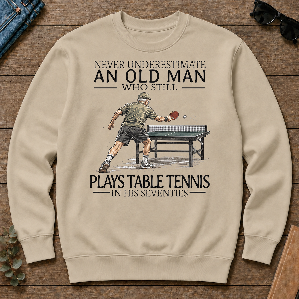 An Old Man Who Still Plays Table Tennis In His Seventies - sand - CS2D-Sand