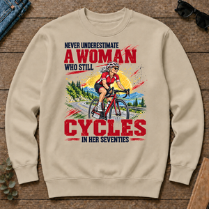 A Woman Still Cycles In Her 70s - sand - CS2D-Sand
