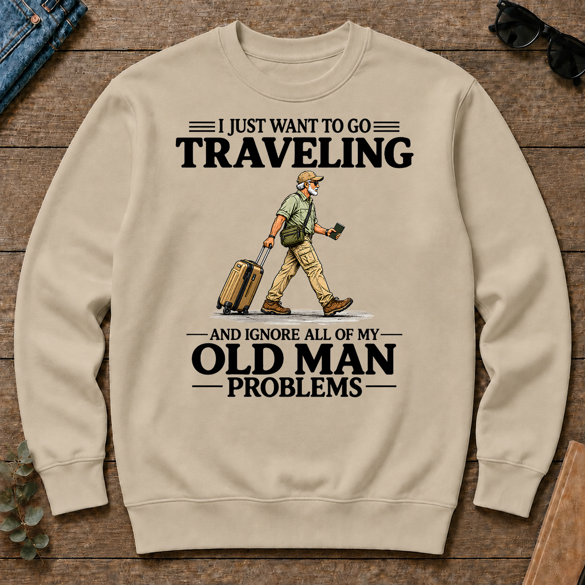 I Just Want To Go Traveling Vintage - sand - CS2D-Sand