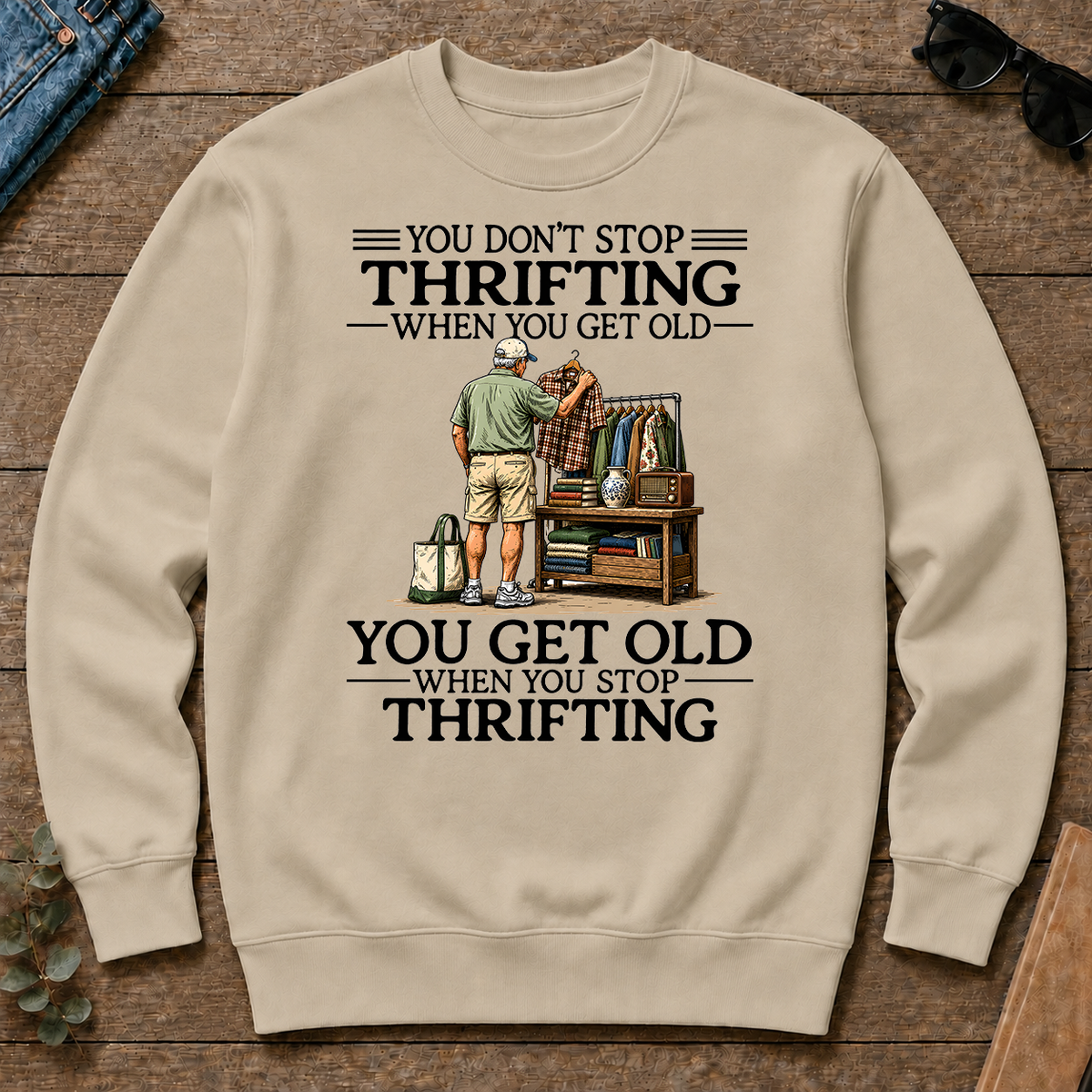 Don't Stop Thrifting Vintage Art - sand - CS2D-Sand