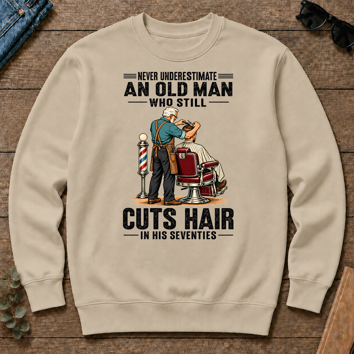 An Old Man Still Cuts Hair In His 70s - sand - CS2D-Sand