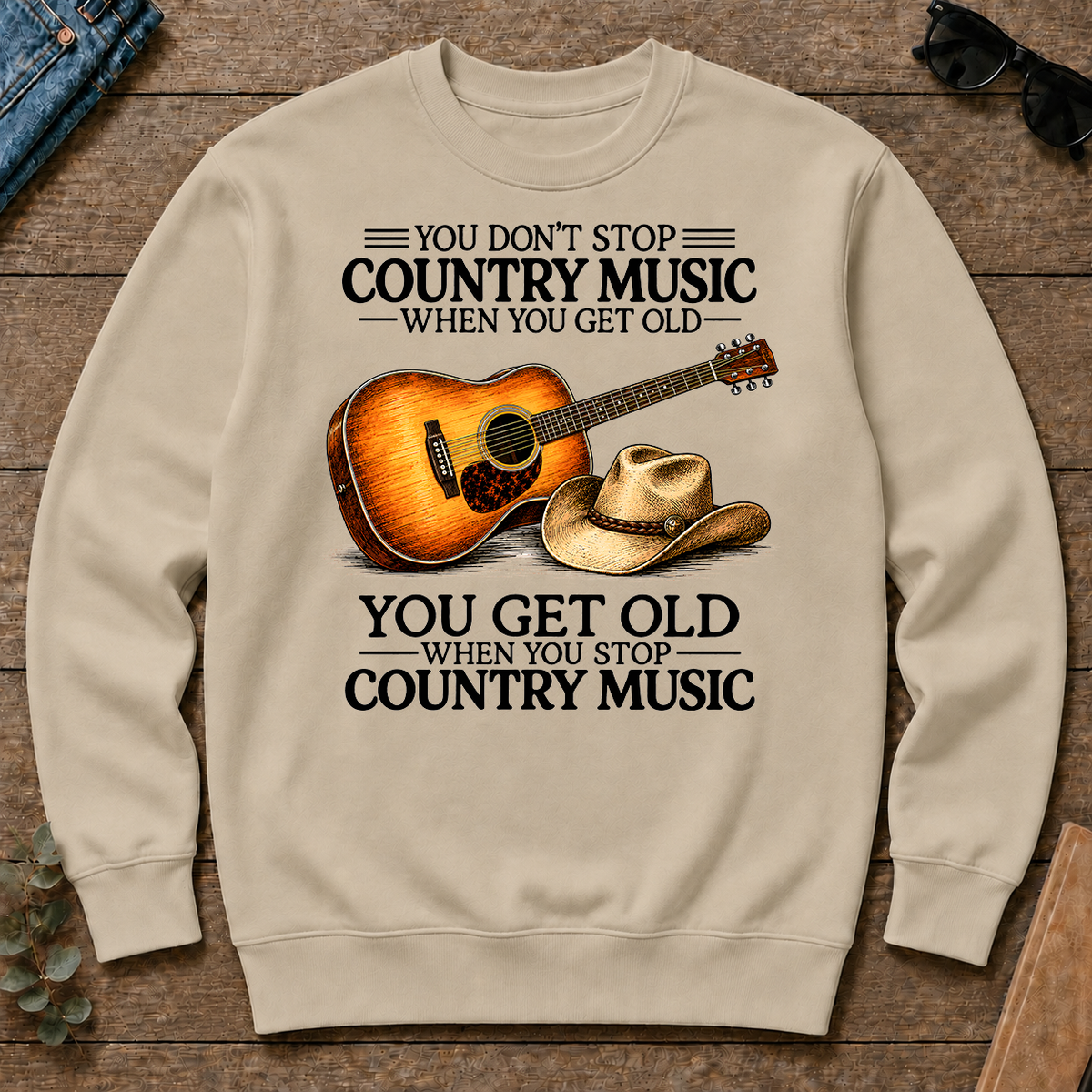 Don't Stop Playing Country Music Vintage Art - sand - CS2D-Sand