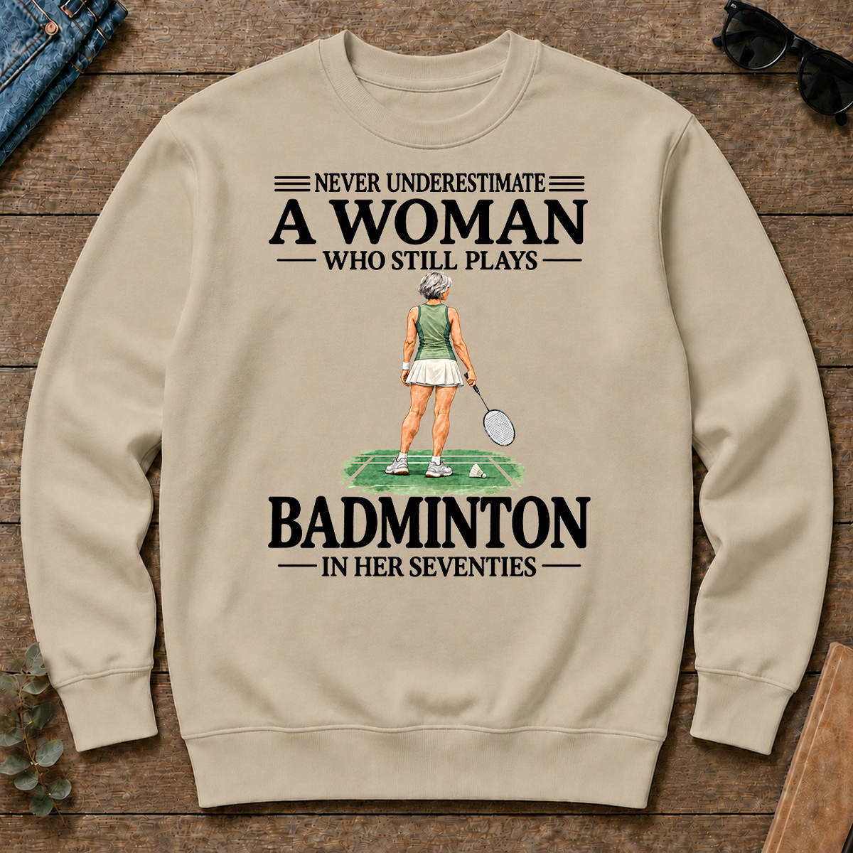 A Woman Still Plays Badminton In Her Seventies - sand - CS2D-Sand