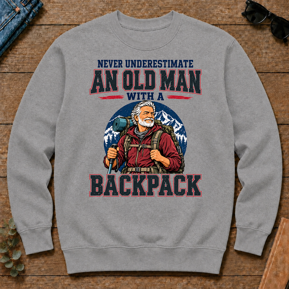 Never Underestimate An Old Man With A Backpack - sport-grey - CS2D-SportGrey