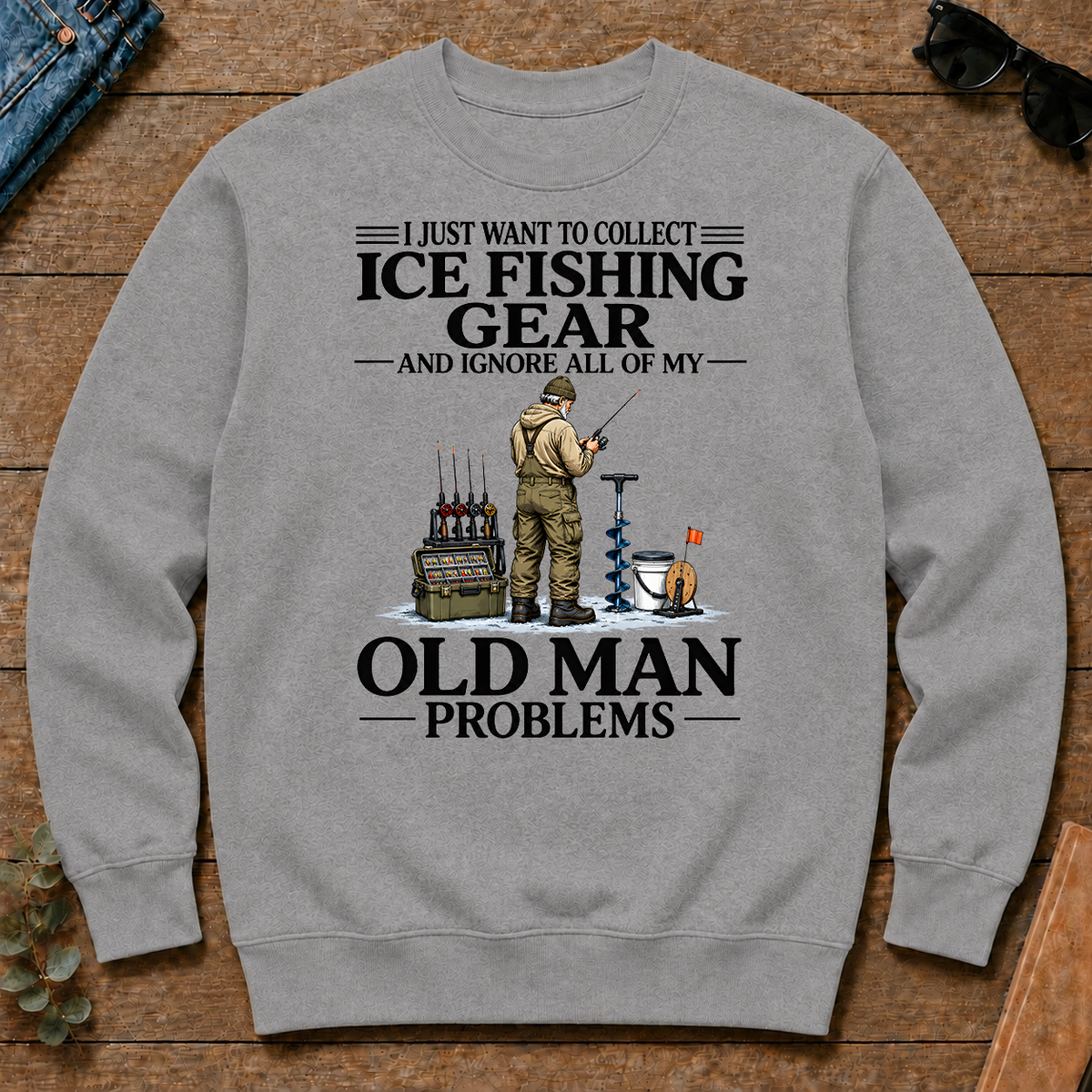 I Just Want To Collect Ice Fishing Gear - sport-grey - CS2D-SportGrey