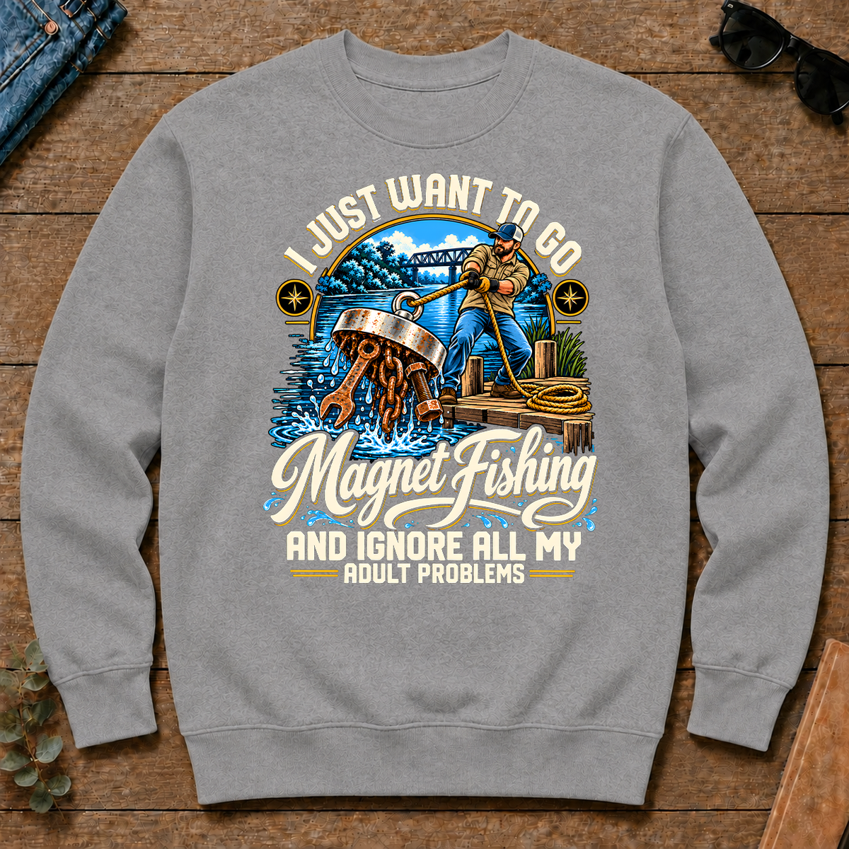I Just Want To Go Magnet Fishing & Ignore All Adult Problems - sport-grey - CS2D-SportGrey