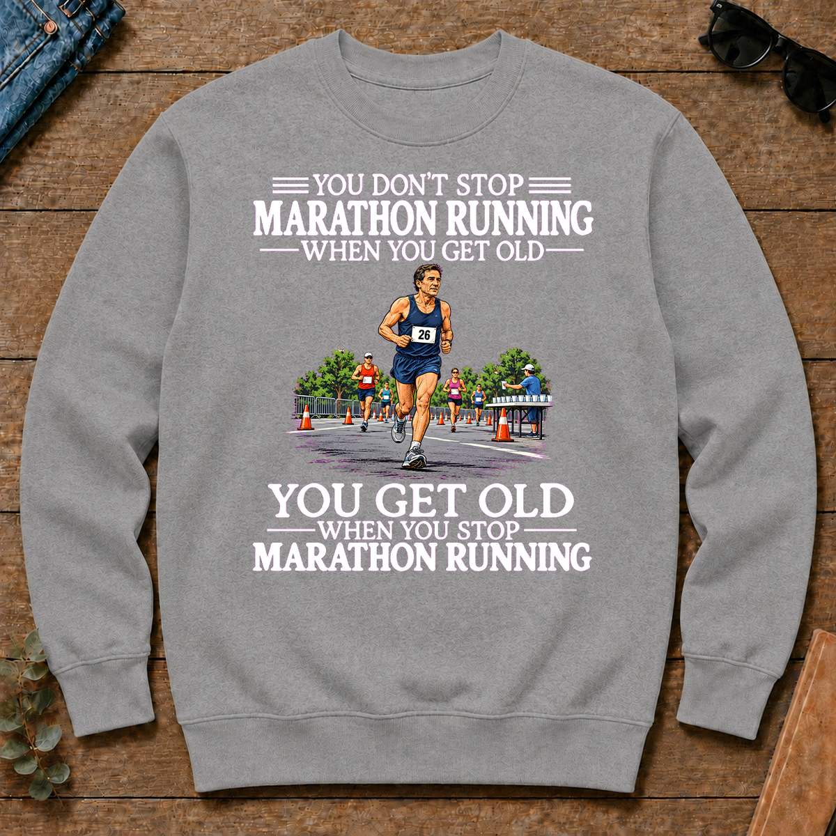 Old Man Don't Stop Marathon Running - sport-grey - CS2D-SportGrey