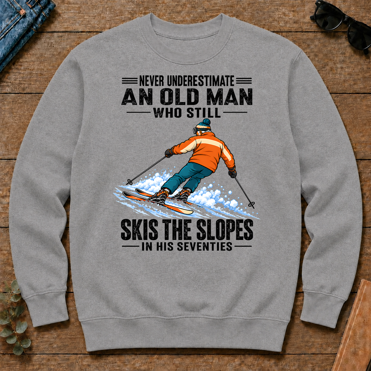Never Underestimate An Old Man Still Skis The Slopes In His 70s - sport-grey - CS2D-SportGrey