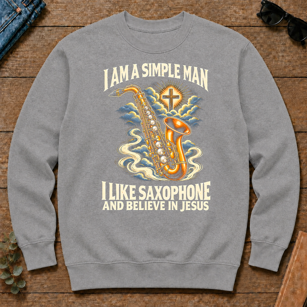 I Like Saxophone & Believe In Jesus - sport-grey - CS2D-SportGrey
