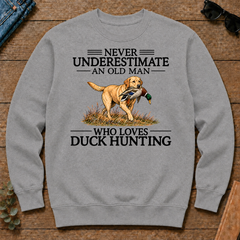 Never Underestimate An Old Man Who Loves Duck Hunting Art - sport-grey - CS2D-SportGrey