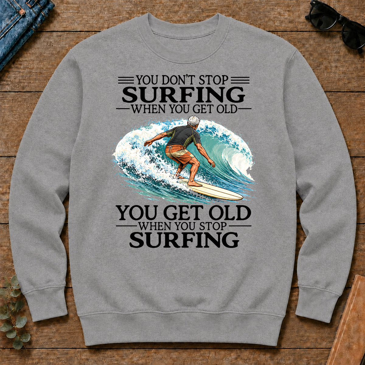 Don't Stop Surfing Vintage Art - sport-grey - CS2D-SportGrey