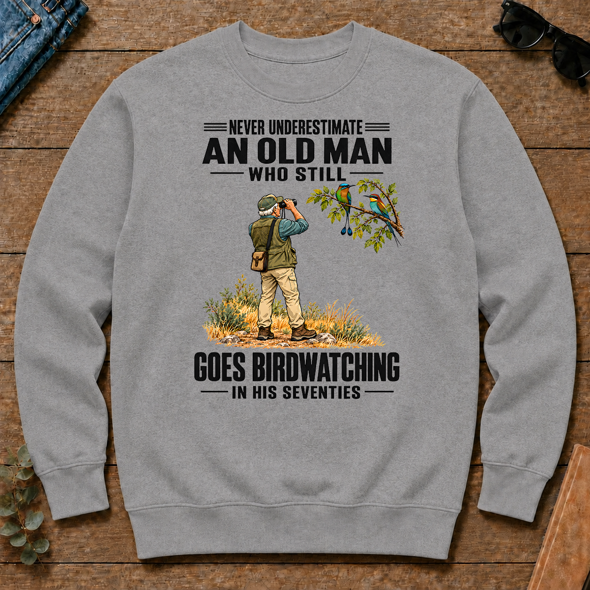 An Old Man Still Goes Birdwatching In His 70s - sport-grey - CS2D-SportGrey