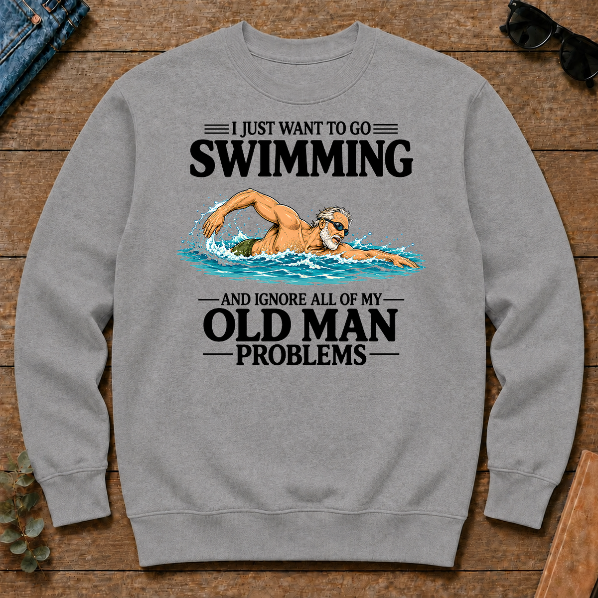 I Just Want To Go Swimming Vintage - sport-grey - CS2D-SportGrey