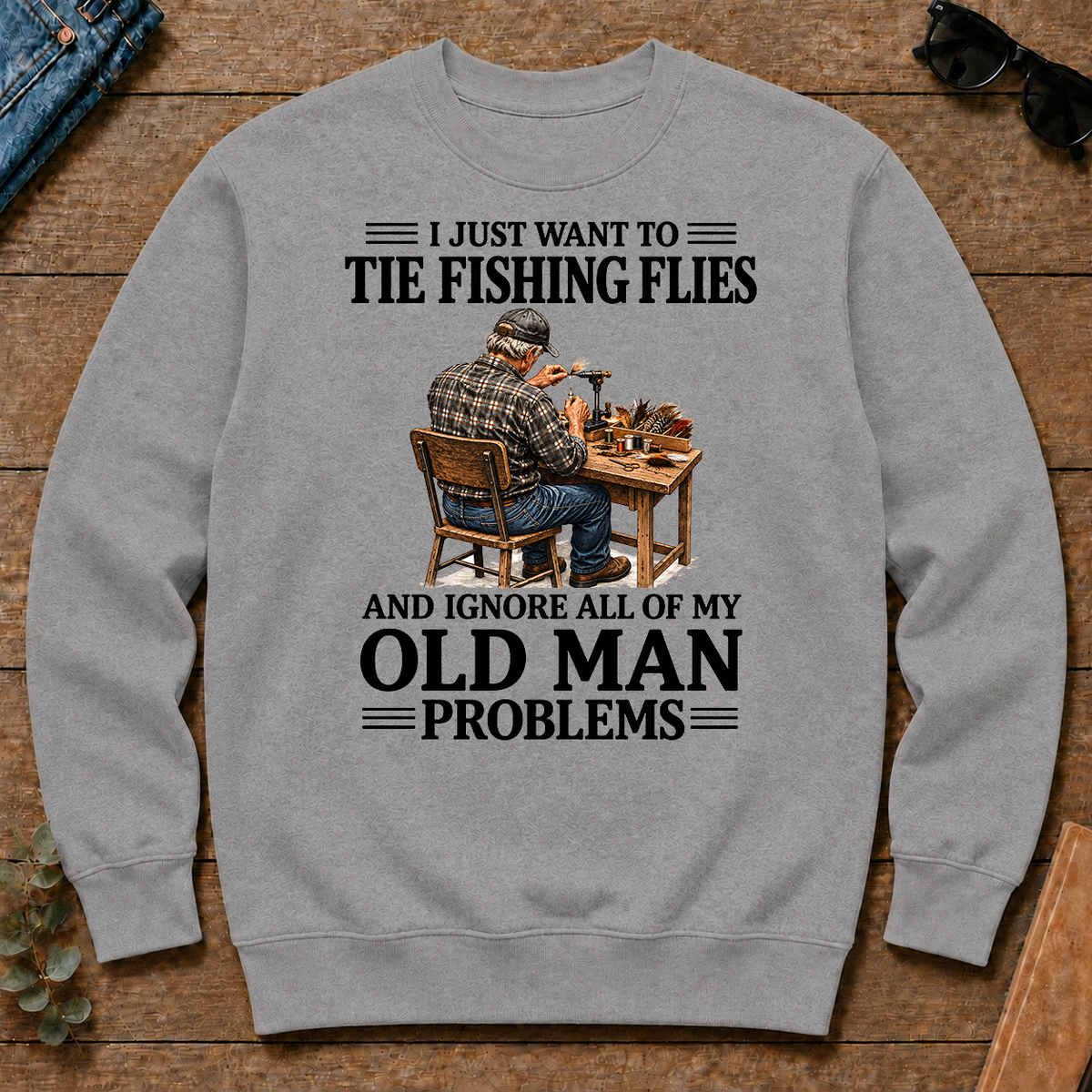 I Just Want To Tie Fishing Flies - sport-grey - CS2D-SportGrey