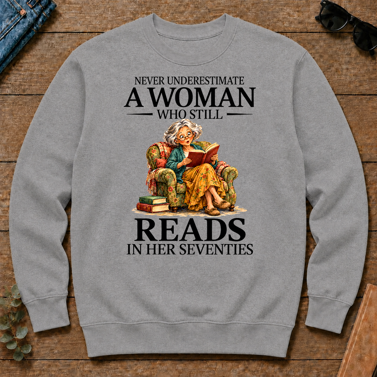 Funny A Woman Still Reads In Her Seventies - sport-grey - CS2D-SportGrey