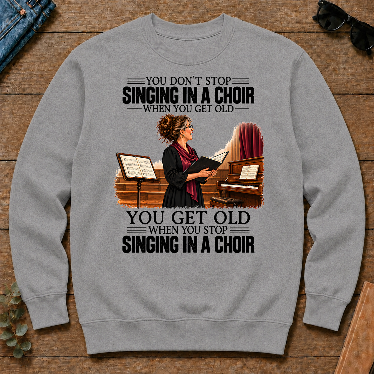 Vintage You Get Old When You Stop Singing In A Choir - sport-grey - CS2D-SportGrey