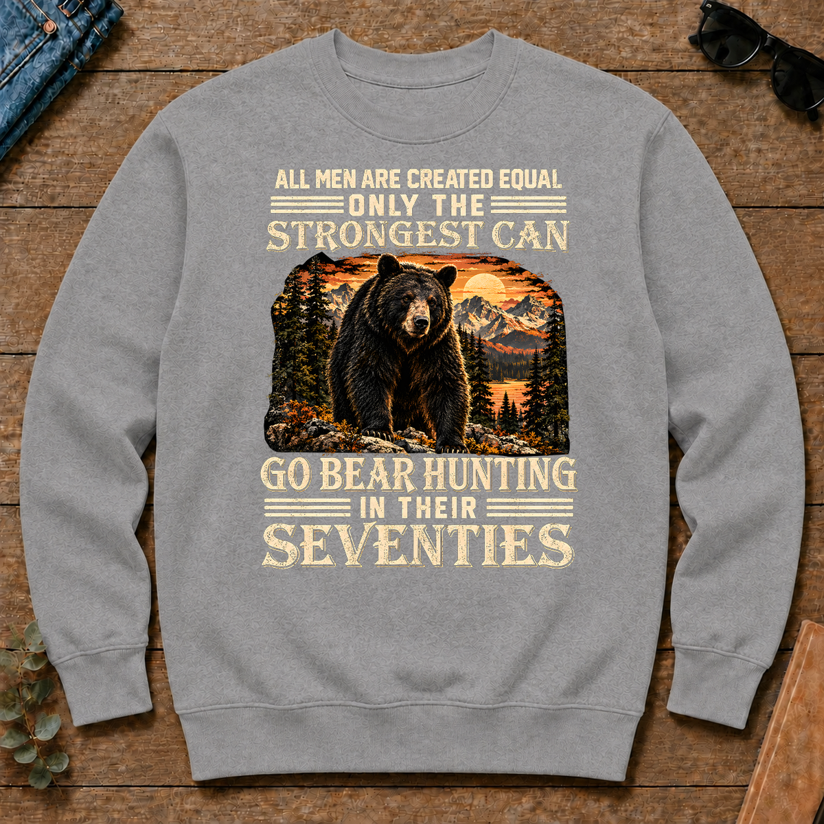 Vintage Bear Hunting Strongest Man In Seventies - sport-grey - CS2D-SportGrey