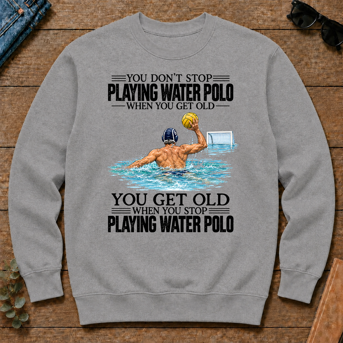 Vintage You Get Old When You Stop Playing Water Polo - sport-grey - CS2D-SportGrey