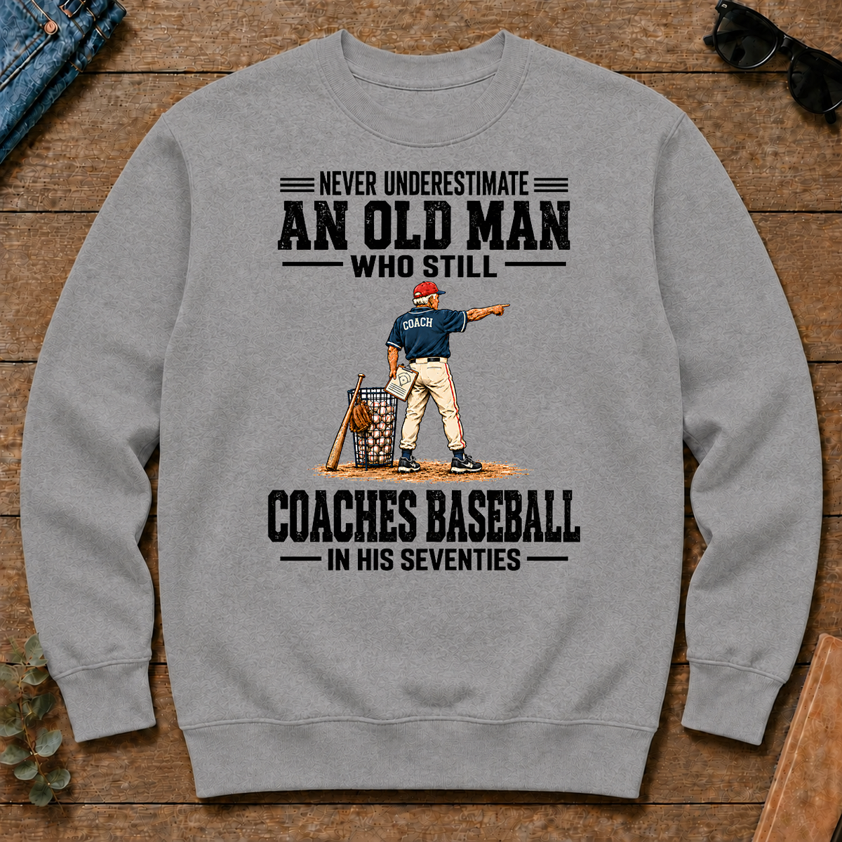 Never Underestimate An Old Man Coaches Baseball In His 70s - sport-grey - CS2D-SportGrey