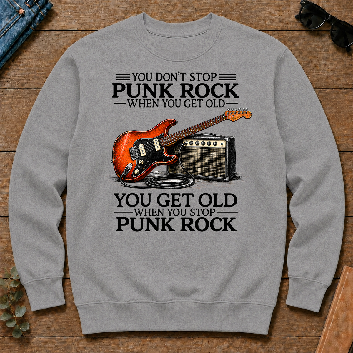 Don't Stop Playing Punk Rock Vintage Art - sport-grey - CS2D-SportGrey